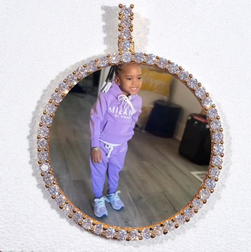 LARGE 3D CIRCLE CUSTOM PICTURE PENDANT