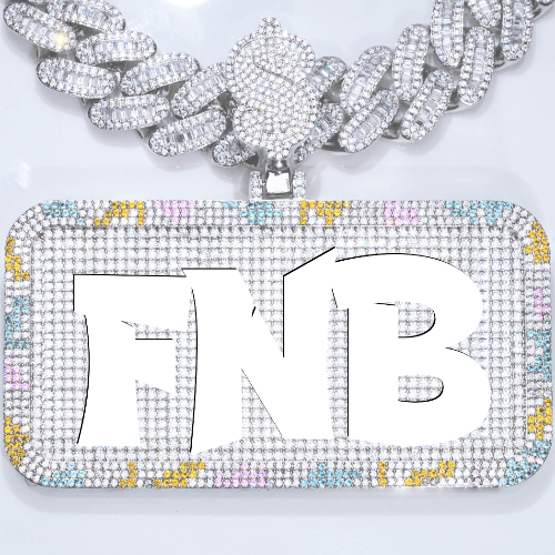CUSTOM LETTER NECKLACE 3D COLORFUL SQUARE