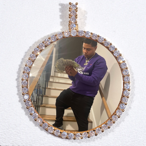 LARGE 3D CIRCLE CUSTOM PICTURE PENDANT