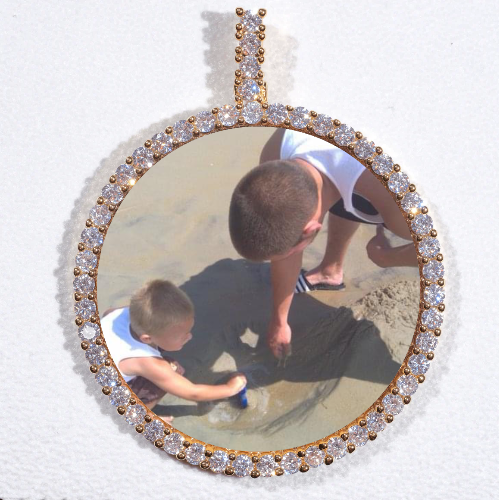 LARGE 3D CIRCLE CUSTOM PICTURE PENDANT