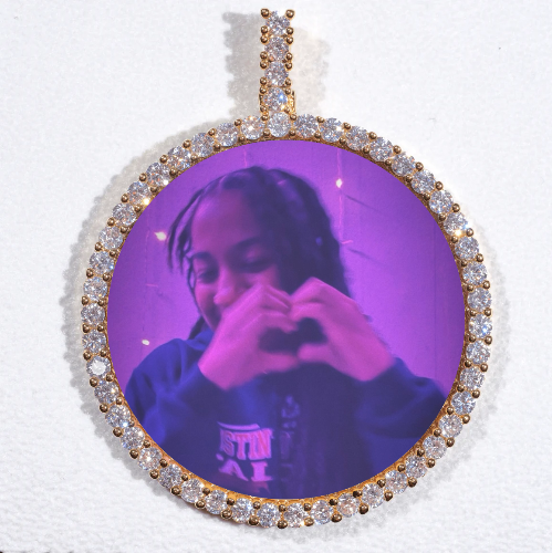 LARGE 3D CIRCLE CUSTOM PICTURE PENDANT