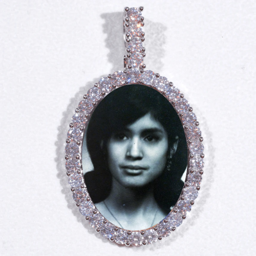 Large 3D Oval Custom Picture Pendant