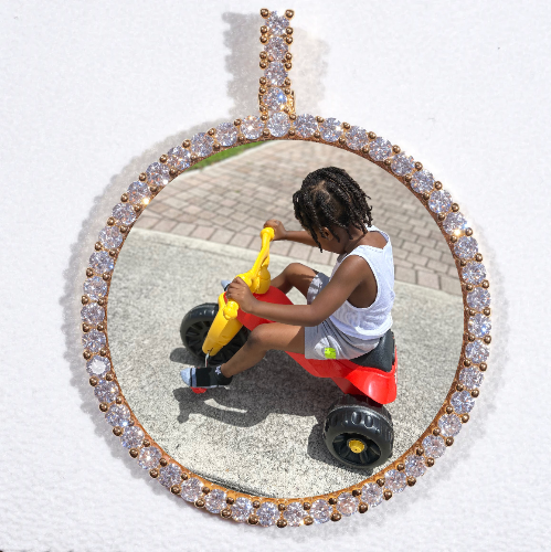 LARGE 3D CIRCLE CUSTOM PICTURE PENDANT