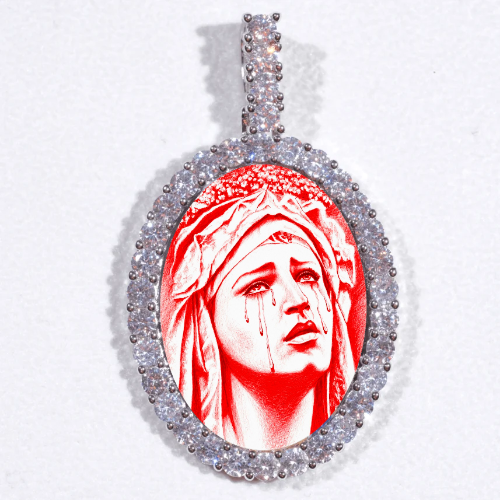 Large 3D Oval Custom Picture Pendant