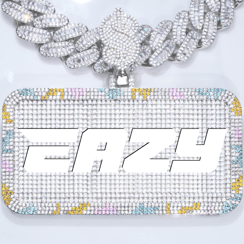 CUSTOM LETTER NECKLACE 3D COLORFUL SQUARE