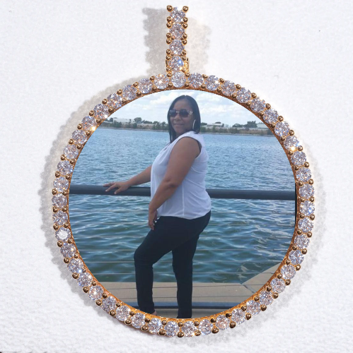 LARGE 3D CIRCLE CUSTOM PICTURE PENDANT