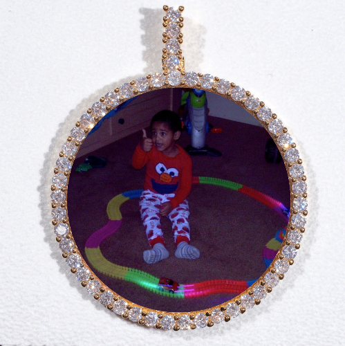 LARGE 3D CIRCLE CUSTOM PICTURE PENDANT