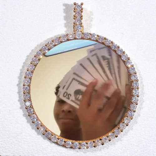 LARGE 3D CIRCLE CUSTOM PICTURE PENDANT