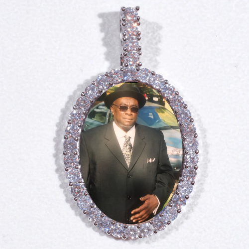 Large 3D Oval Custom Picture Pendant