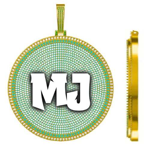 CUSTOM LETTER NECKLACE 3D BIG DISC