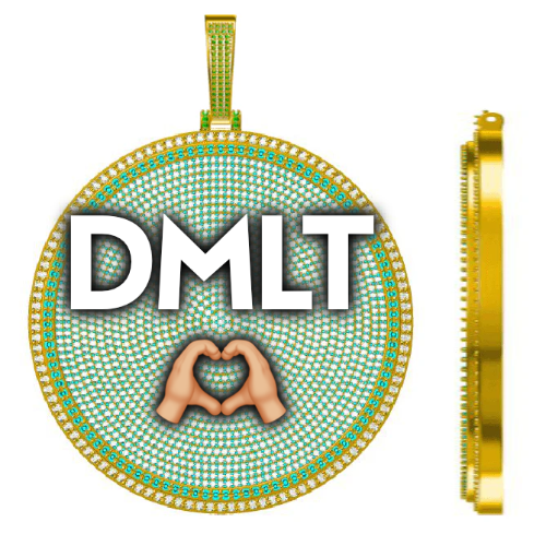 CUSTOM LETTER NECKLACE 3D BIG DISC