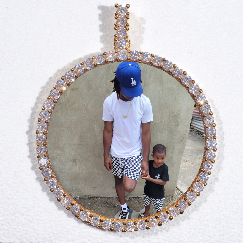 LARGE 3D CIRCLE CUSTOM PICTURE PENDANT