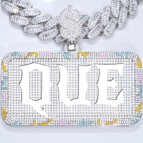 CUSTOM LETTER NECKLACE 3D COLORFUL SQUARE