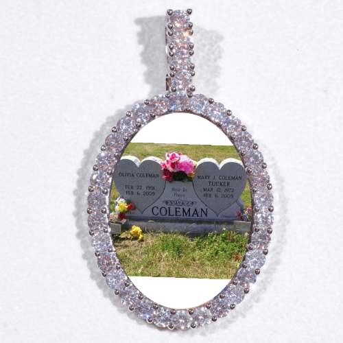 Large 3D Oval Custom Picture Pendant