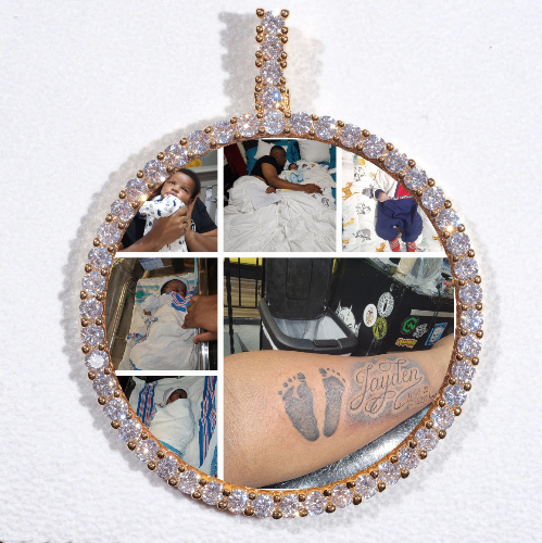 LARGE 3D CIRCLE CUSTOM PICTURE PENDANT