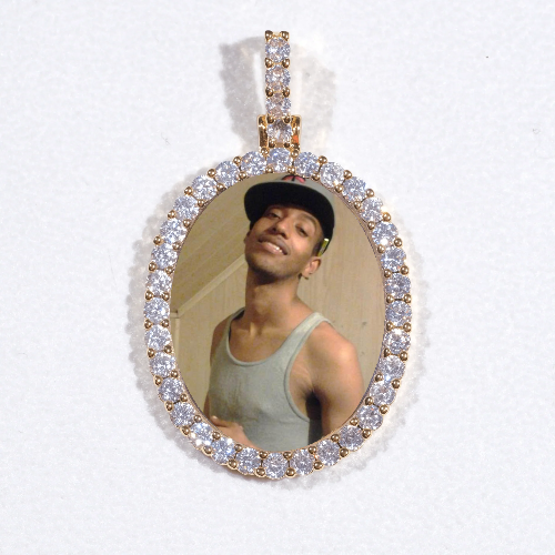 3D Oval Custom Picture Pendant