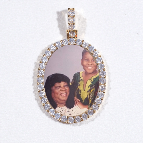3D Oval Custom Picture Pendant
