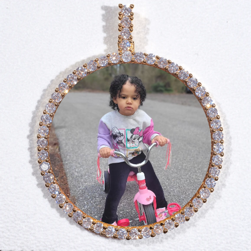 LARGE 3D CIRCLE CUSTOM PICTURE PENDANT