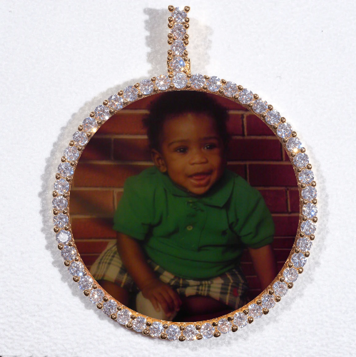 LARGE 3D CIRCLE CUSTOM PICTURE PENDANT