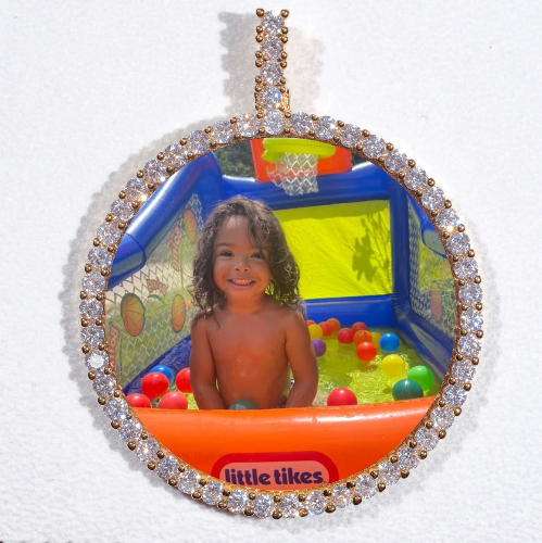 LARGE 3D CIRCLE CUSTOM PICTURE PENDANT