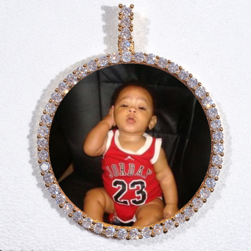 LARGE 3D CIRCLE CUSTOM PICTURE PENDANT