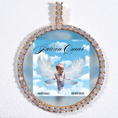 LARGE 3D CIRCLE CUSTOM PICTURE PENDANT