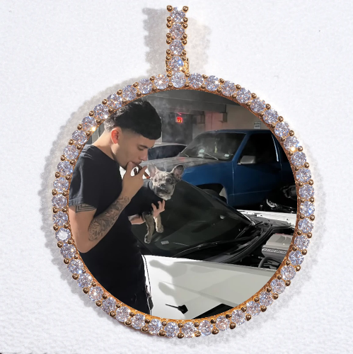 LARGE 3D CIRCLE CUSTOM PICTURE PENDANT