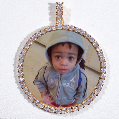 LARGE 3D CIRCLE CUSTOM PICTURE PENDANT