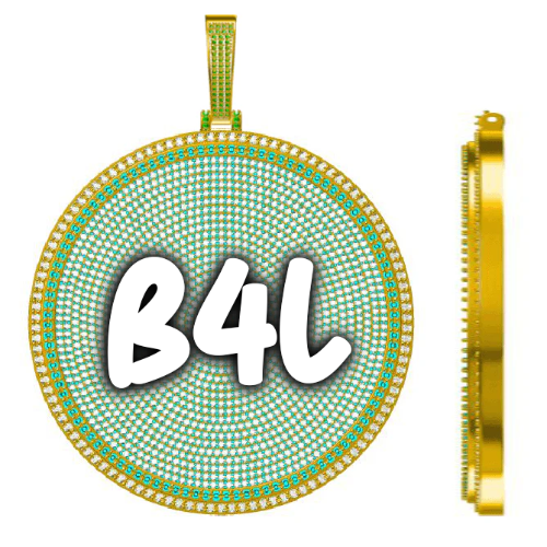 CUSTOM LETTER NECKLACE 3D BIG DISC