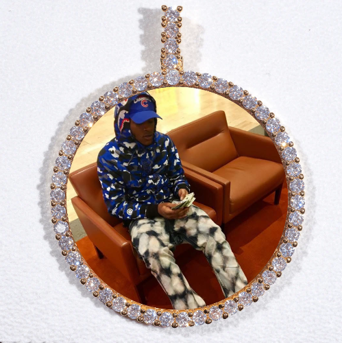 LARGE 3D CIRCLE CUSTOM PICTURE PENDANT