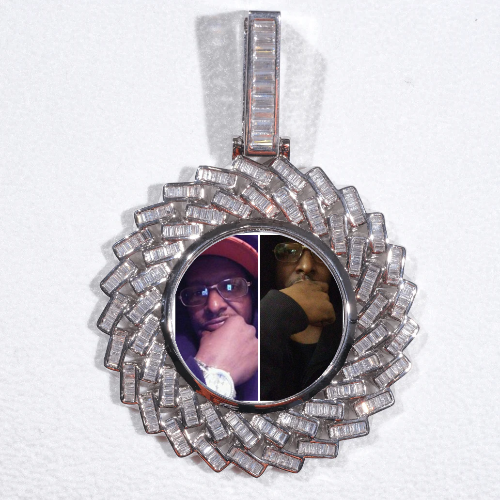 Large 3D Baguette Custom Picture Pendant