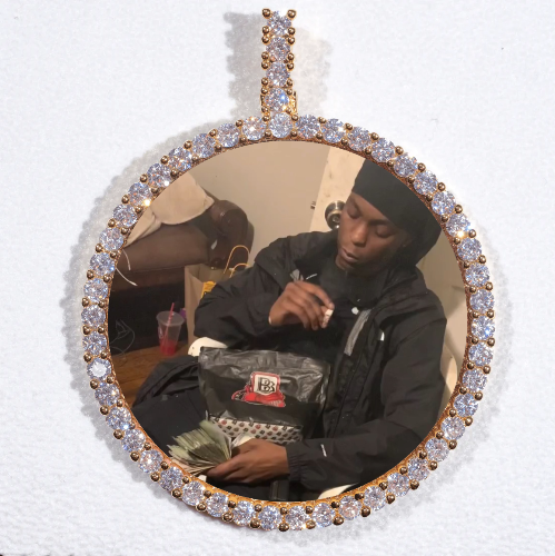 LARGE 3D CIRCLE CUSTOM PICTURE PENDANT