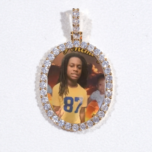 3D Oval Custom Picture Pendant