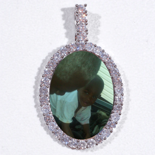Large 3D Oval Custom Picture Pendant