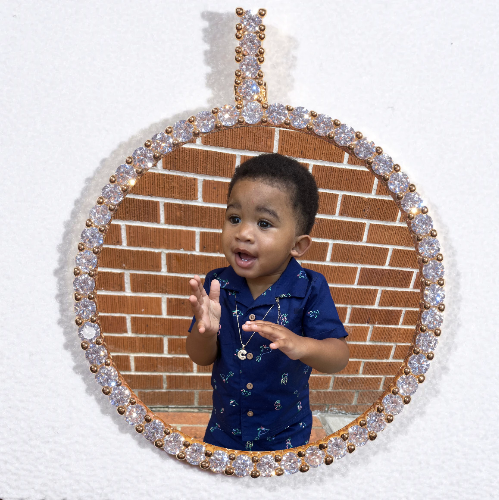 LARGE 3D CIRCLE CUSTOM PICTURE PENDANT
