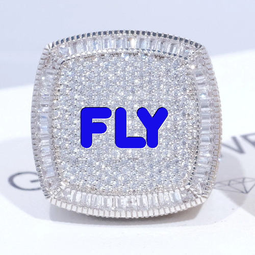 CUSTOM LETTER 3D ICED RING