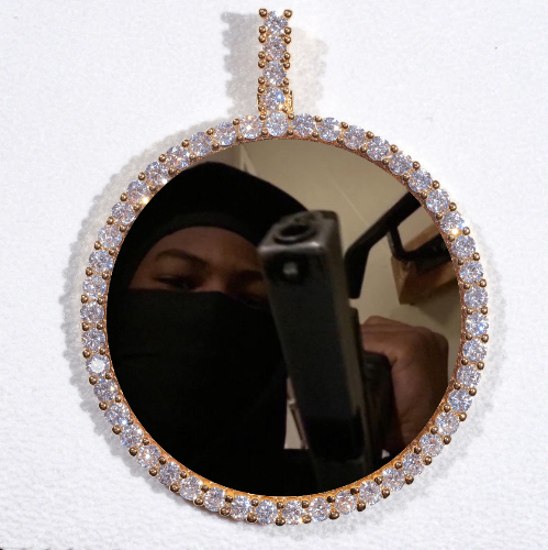 LARGE 3D CIRCLE CUSTOM PICTURE PENDANT