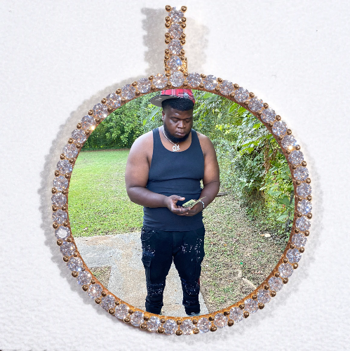 LARGE 3D CIRCLE CUSTOM PICTURE PENDANT