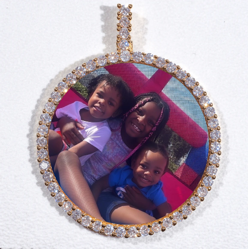 LARGE 3D CIRCLE CUSTOM PICTURE PENDANT