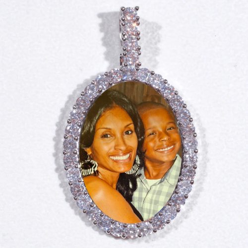 Large 3D Oval Custom Picture Pendant