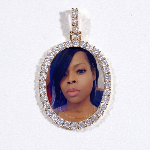 3D Oval Custom Picture Pendant