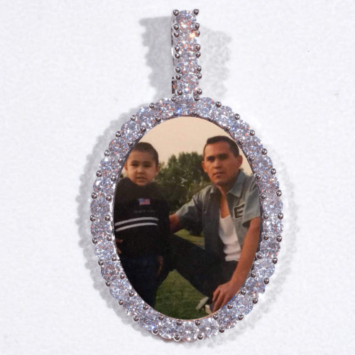 Large 3D Oval Custom Picture Pendant