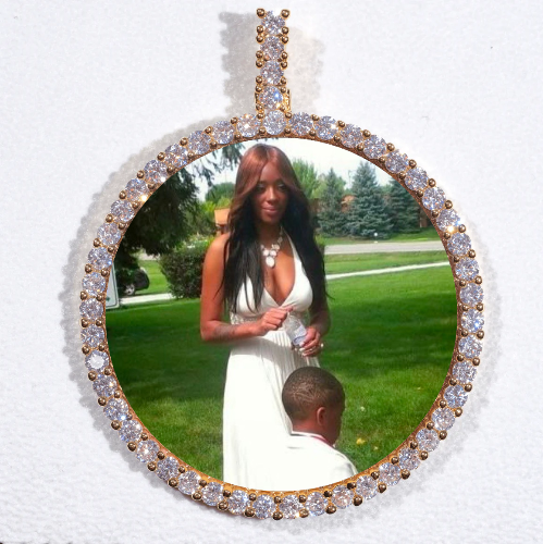 LARGE 3D CIRCLE CUSTOM PICTURE PENDANT