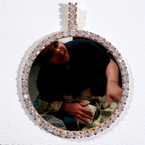 LARGE 3D CIRCLE CUSTOM PICTURE PENDANT