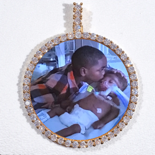 LARGE 3D CIRCLE CUSTOM PICTURE PENDANT