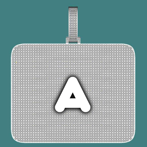 CUSTOM LETTER NECKLACE 3D BIG SQUARE