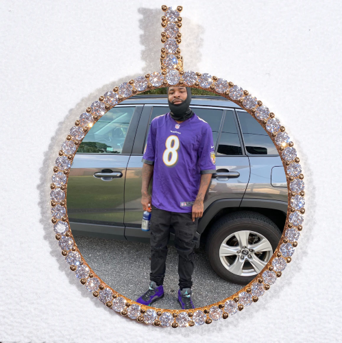 LARGE 3D CIRCLE CUSTOM PICTURE PENDANT