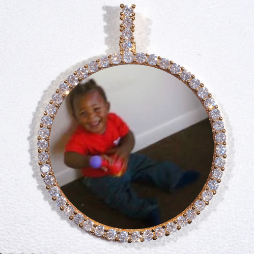LARGE 3D CIRCLE CUSTOM PICTURE PENDANT