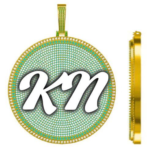CUSTOM LETTER NECKLACE 3D BIG DISC