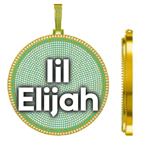 CUSTOM LETTER NECKLACE 3D BIG DISC
